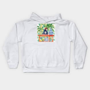 Preppy monkey, lemons and chinoiserie jars Kids Hoodie